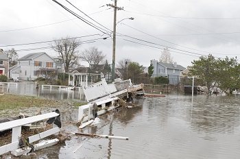 Flooding Damage In Residential Neighborhood