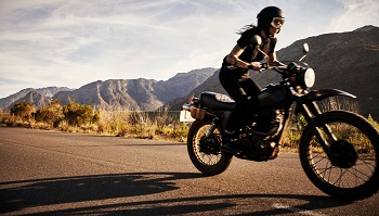 Motorcycle Rider In Desert