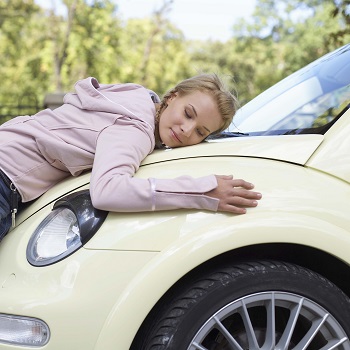 Teenager And VW Beetle